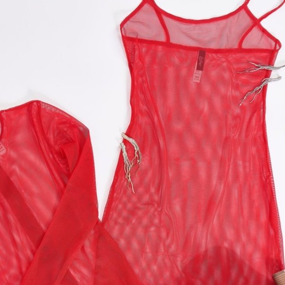 Red Mesh Swimsuit coverup MORE COLORS - Picture 4 of 4